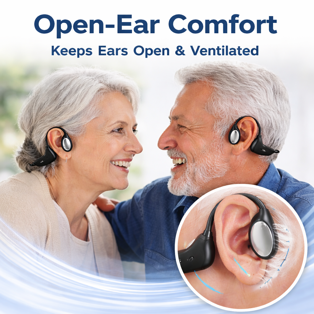 Open-ear comfort keeps the ear canal uncovered