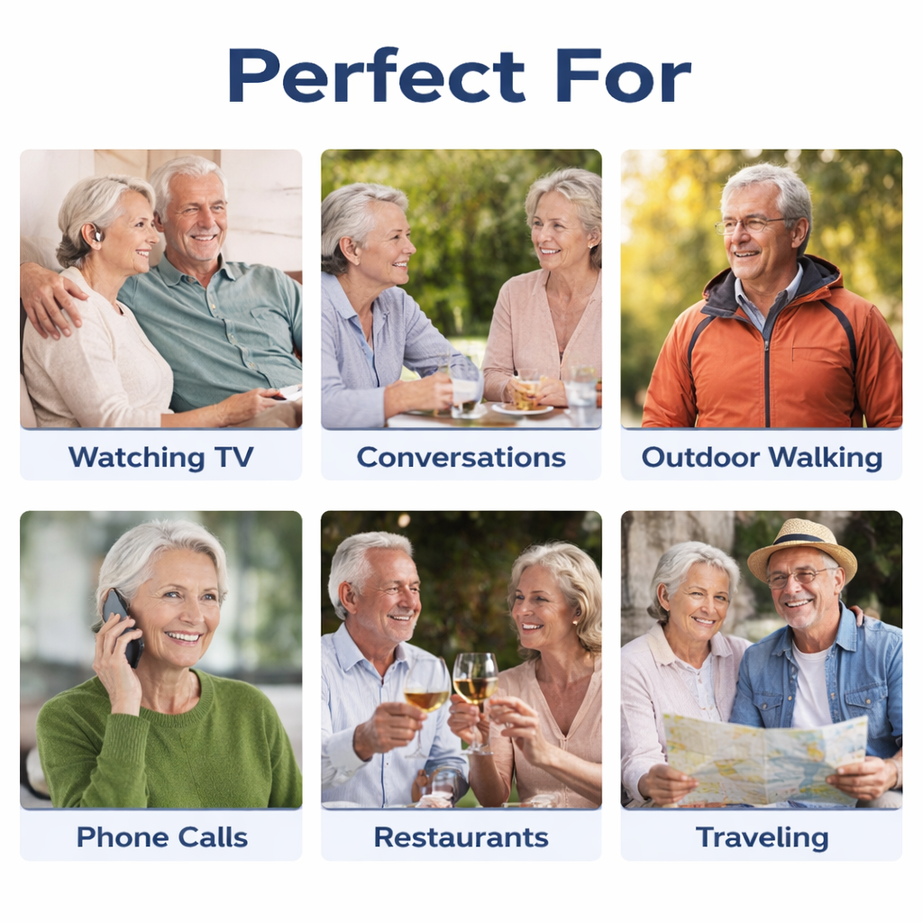 Hearing support for television conversations calls restaurants and travel